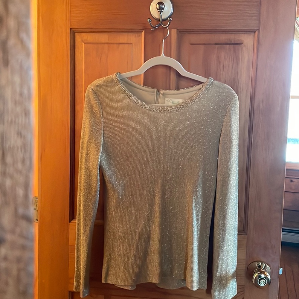 Vintage 1960-Nancy Greer New York-gold zip back sweater. Perfect condition.